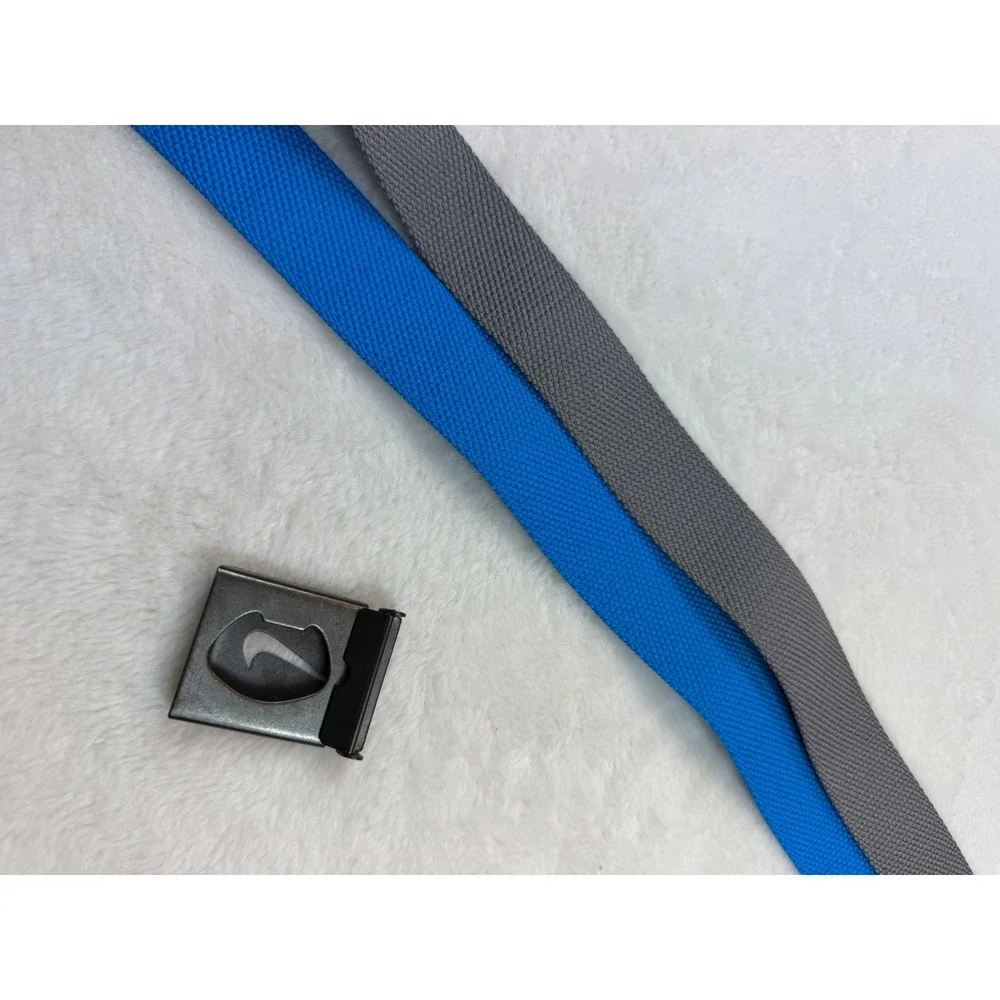 Nike Golf 3-in-1 Web Pack Belt Set Blue Grey Adjustable Cut to Fit Bottle Opener